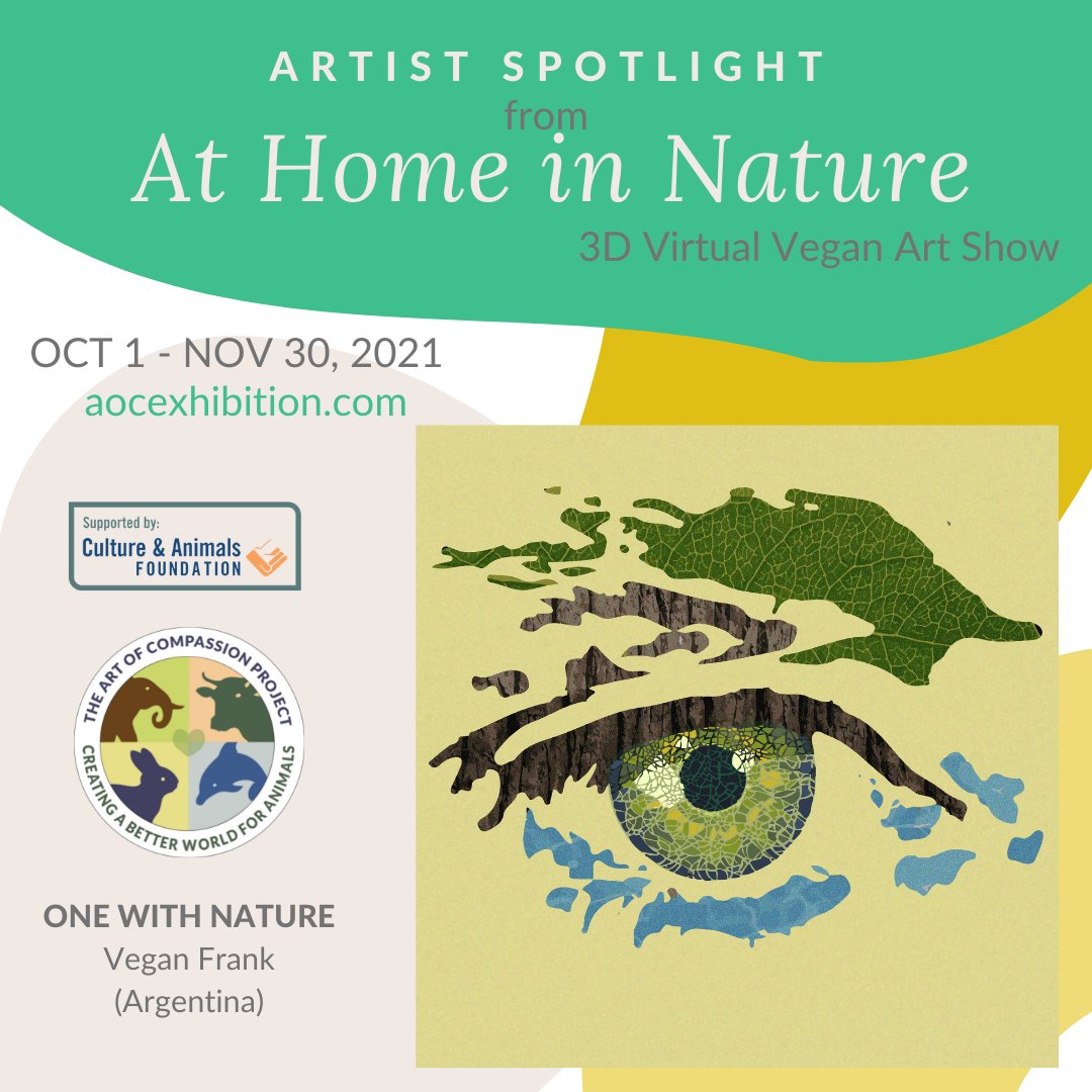 Vegan Frank is one of 15 artists in our current 3D vegan art show. To view his painting and read about his process and intention, go to buff.ly/3hyG05y. #aocexhibition #thegoodelifeuk #artofcompassion #veganart #veganexhibition #animaladvocacyart