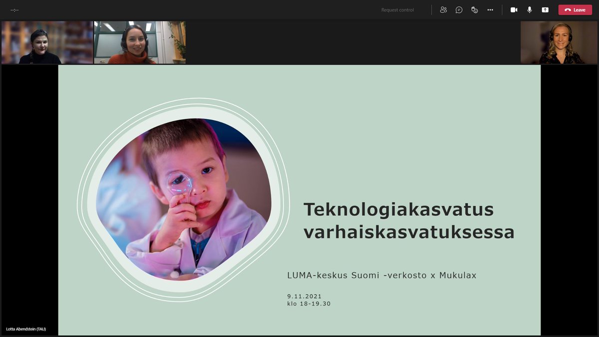 LAbendstein's tweet photo. Eilen polkaistiin käyntiin kehittämisyhteistyö Turun kaupungissa toimivan Mukulaxin kanssa! Oli ilo järjestää #teknologiakasvatus'ksen koulutustilaisuus LUMA-kollegoiden kanssa Itä-Suomesta ja Helsingistä 🤩 Parasta oli innostunut puheensorina ja ideoiden vaihto! #varhaiskasvatus https://t.co/c2Qi6w93rq