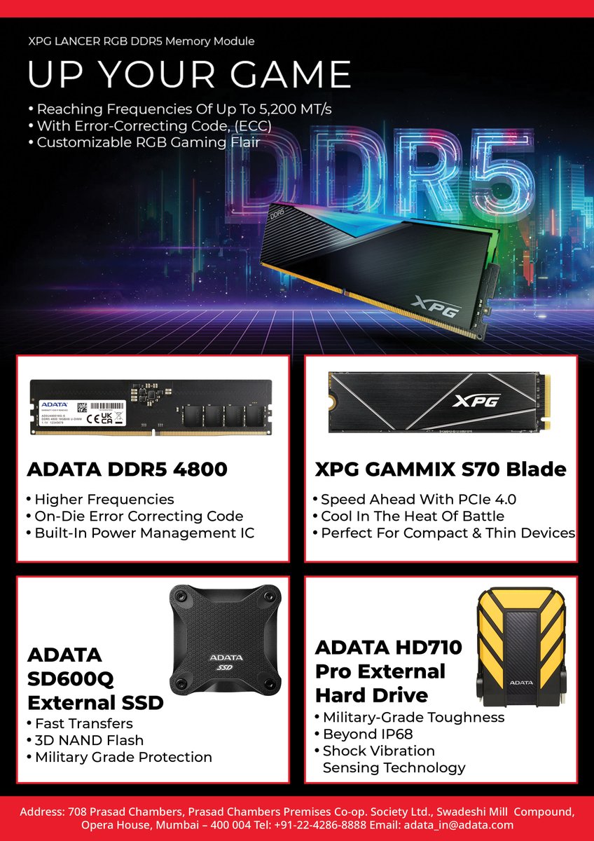 itvoice's tweet image. Up your Game with XPG - @ADATATechnology 
#ram #memorymodule #ddr5