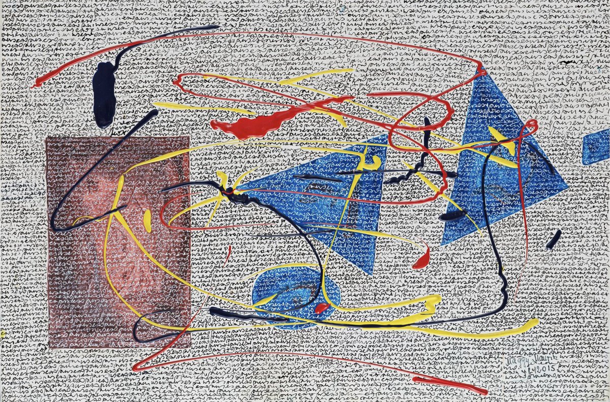 Toute première exposition personnelle à lui être consacrée (à l’âge de 80 ans !), « Maggy Mauritz, La lettriste effacée » est une mini-retrospective de cette artiste étonnante, présentant une trentaine d’œuvres réalisées entre 1965 et 2015. 
À voir jusqu’au 31/12 😍