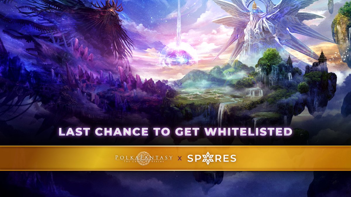 Spores_Network's tweet photo. 🔔FINAL CALL to all the conquerors! 

Get Whitelisted for the @Polkafantasy Land Sale NOW!  🌟 

Perks include 👉 Private Sales, Early access ,VIP-only items,Triple limit for all VIP tiers, No KYC etc. 

List shuts at 4PM GMT, Make sure you're on it https://t.co/qLxHBy7JGG https://t.co/pxHP4yzVNw