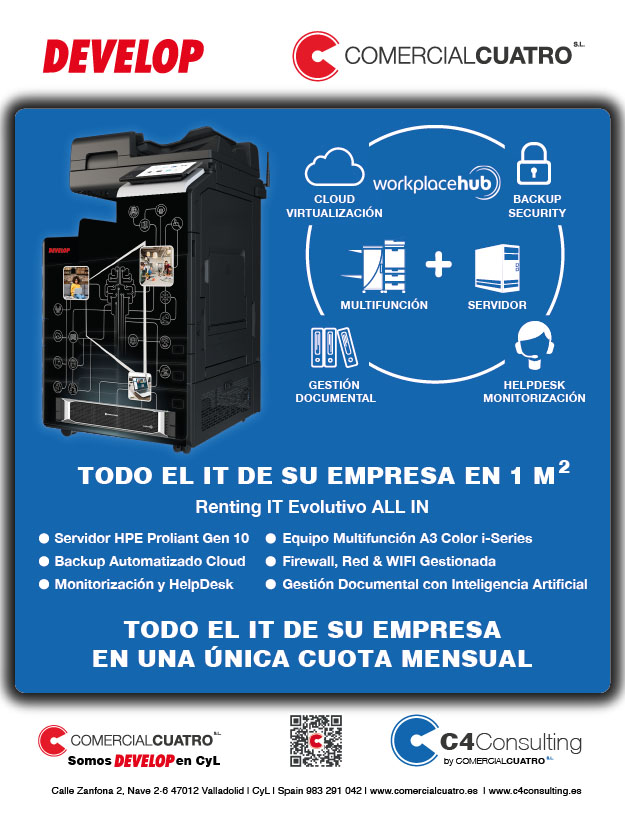 comercialcuatro's tweet photo. Tras más de 40 años de @comercialcuatro
y alguno de @C4Consulting, no podíamos ahora tener una unión mejor entre nuestras dos divisiones que el nuevo #WorkPlaceHub. #Mastertec @HPE_ES
#servidor #impresora #cloudbackup #virtualizacion #seguridadti #gestiondocumental #ia https://t.co/TRmOSKCZU3