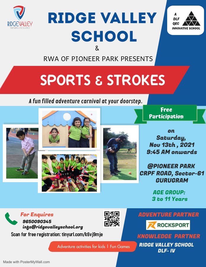 RidgeInfo's tweet photo. 'Children's Day celebration with fun, fitness and adventure' #rocksport @NidhiTewarii https://t.co/aMRPC5Jqgg