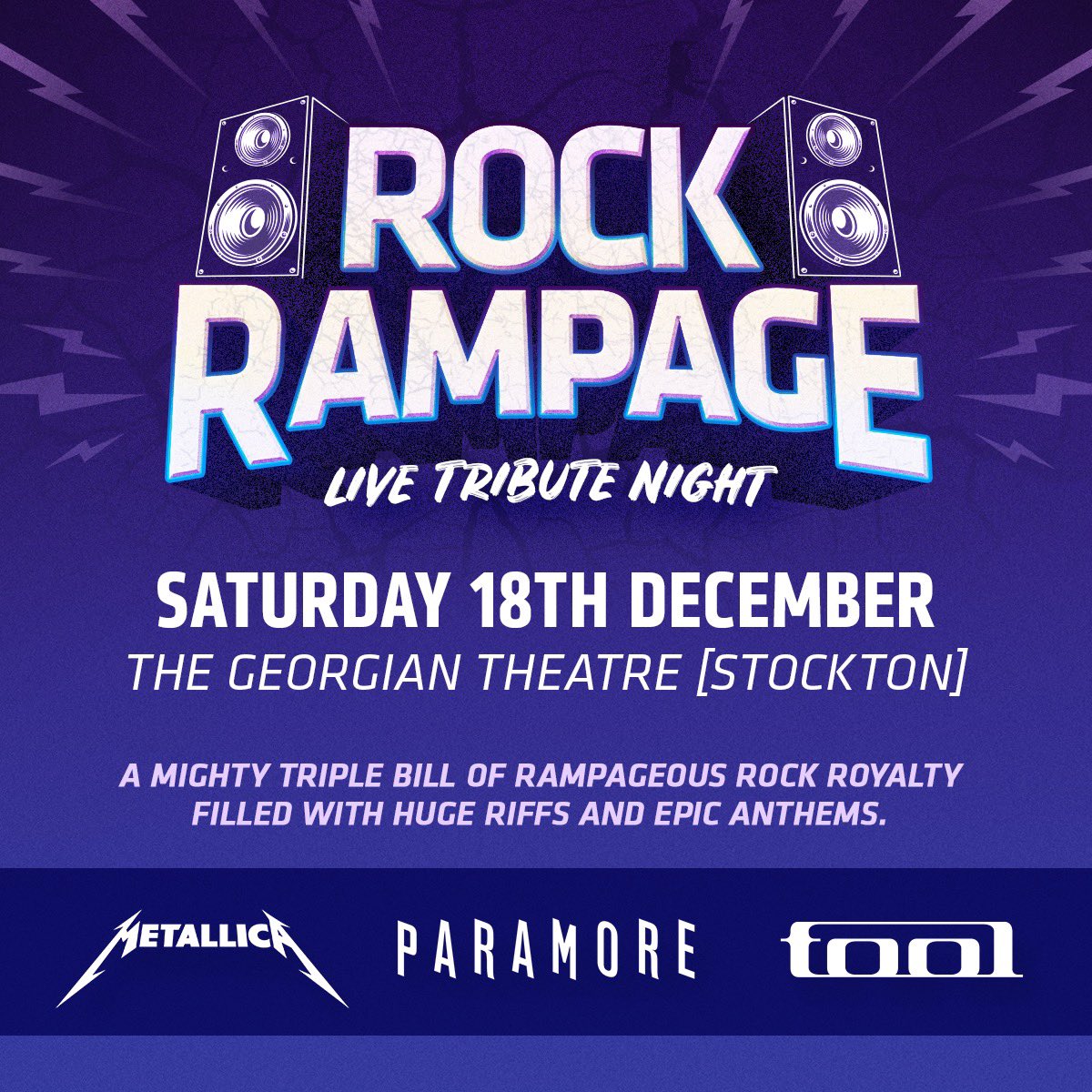 The Teesside #metallica #tool #paramore rock tribute concert! The Georgian Theatre, Stockton on Sat Dec 18. Ticket link bit.ly/32ob9l3

<a href="/stocktoncouncil/">Stockton-on-Tees Borough Council</a> <a href="/TeessideEvents/">Teesside Events</a> @PointBlankZine @Indie_Teesside <a href="/BNTeesside/">Breaking News (Teesside)</a> <a href="/TeessideLive/">Teesside Live</a>