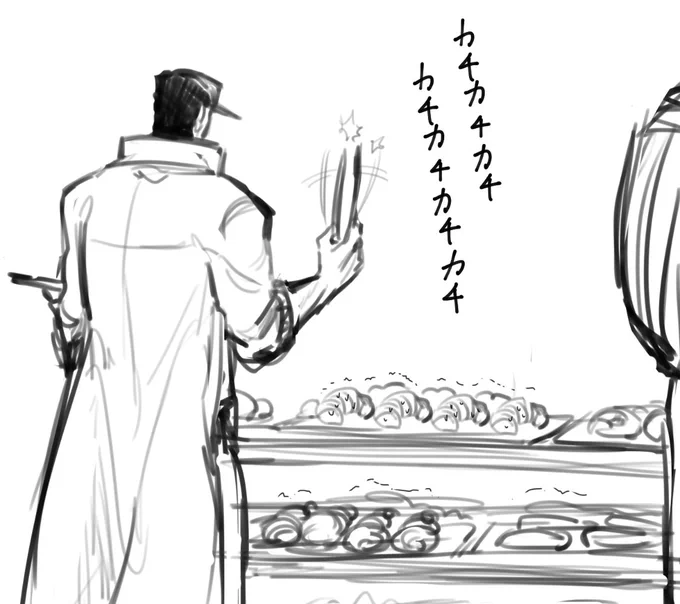 パンを威嚇する承太郎 