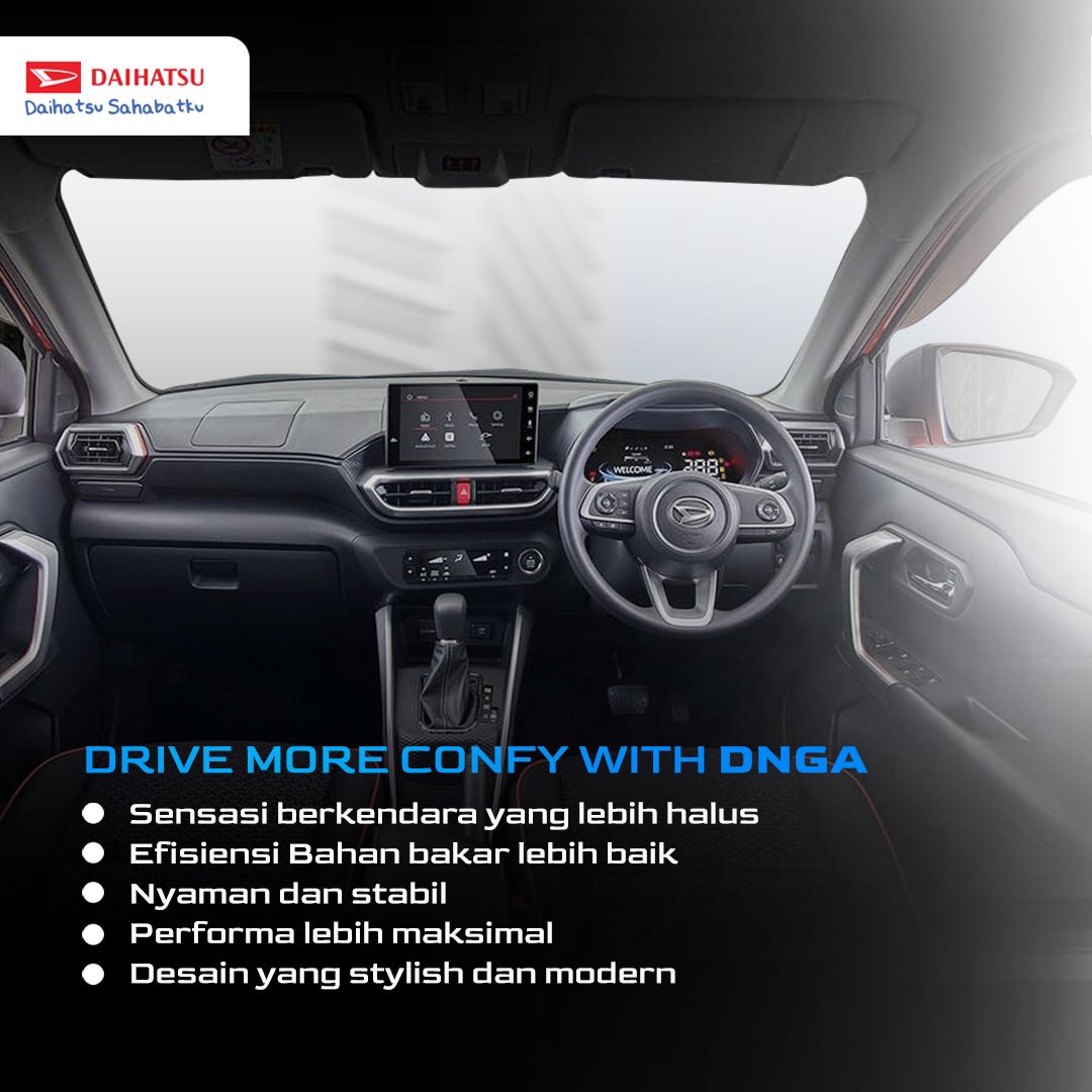 DaihatsuInd's tweet image. Daihatsu akan terus berinovasi dalam mengembangkan kendaraannya dengan teknologi terkini, salah satunya dengan fitur terbaru DNGA yang memiliki beragam keunggulan yg bisa kamu rasakan di setiap pengalaman berkendara!

#SahabatEksis
#ItsTimeToRock
#DaihatsuRocky
#DaihatsuSahabatku