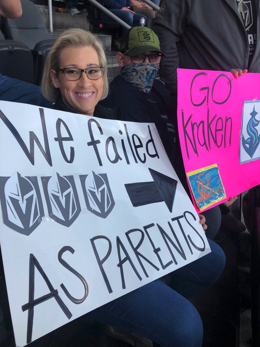 TheAtkinCrew's tweet photo. @GoldenKnights @SeattleKraken  thanks for a fun night! My son had a great time celebrating his 13 th birthday at the game! #GoKnightsGo #kraken #failedasparents #vegasborn https://t.co/yLsihlOQjR