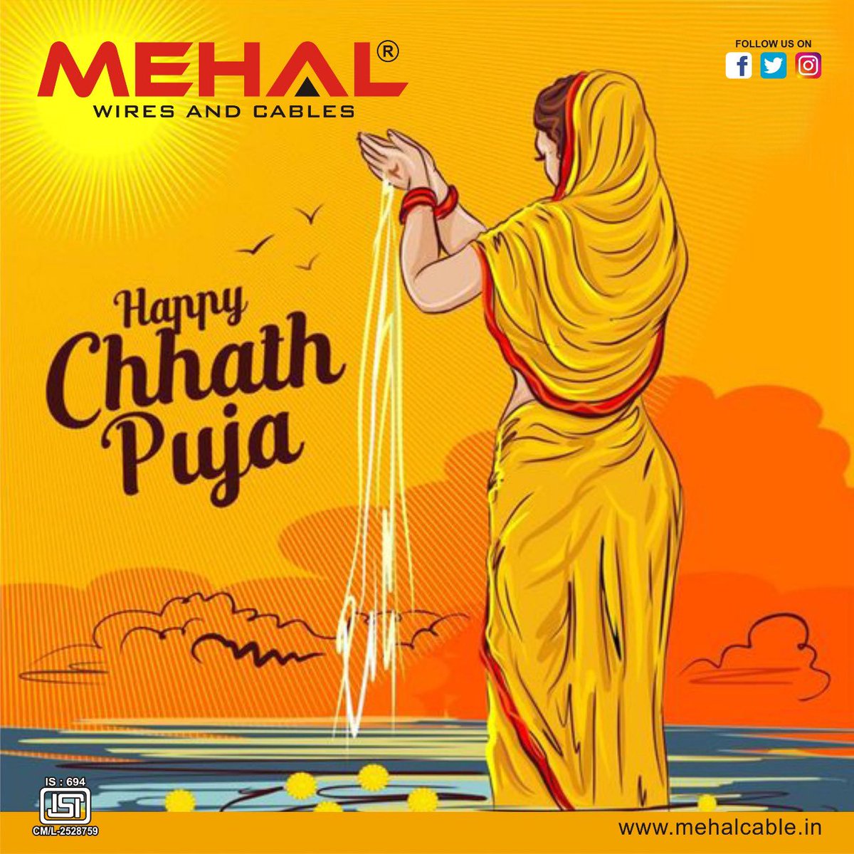 mehalwirecable's tweet photo. May this Chhath Puja mark the beginning of life, fortune and success for you. May all your wishes be fulfilled by Sun God. Happy Chhath Puja 2021. 🌅☀️ #mehalwires #chatpuja #sun https://t.co/OU62j6bi2F