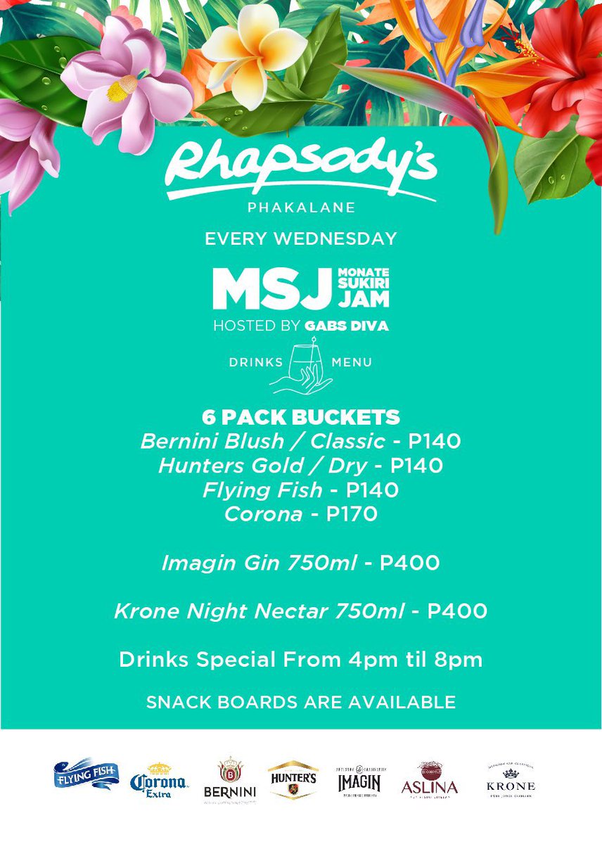 MacxWaBana's tweet photo. Weekend e thoma ka Laboraro 🥳
@Casper_thedj and I are on duty today at Rhapsody’s Phakalane #MSJ hosted by @GabsDiva 🔥
Specials run from 4pm to 8pm so come early! https://t.co/gXmTz8PyMc