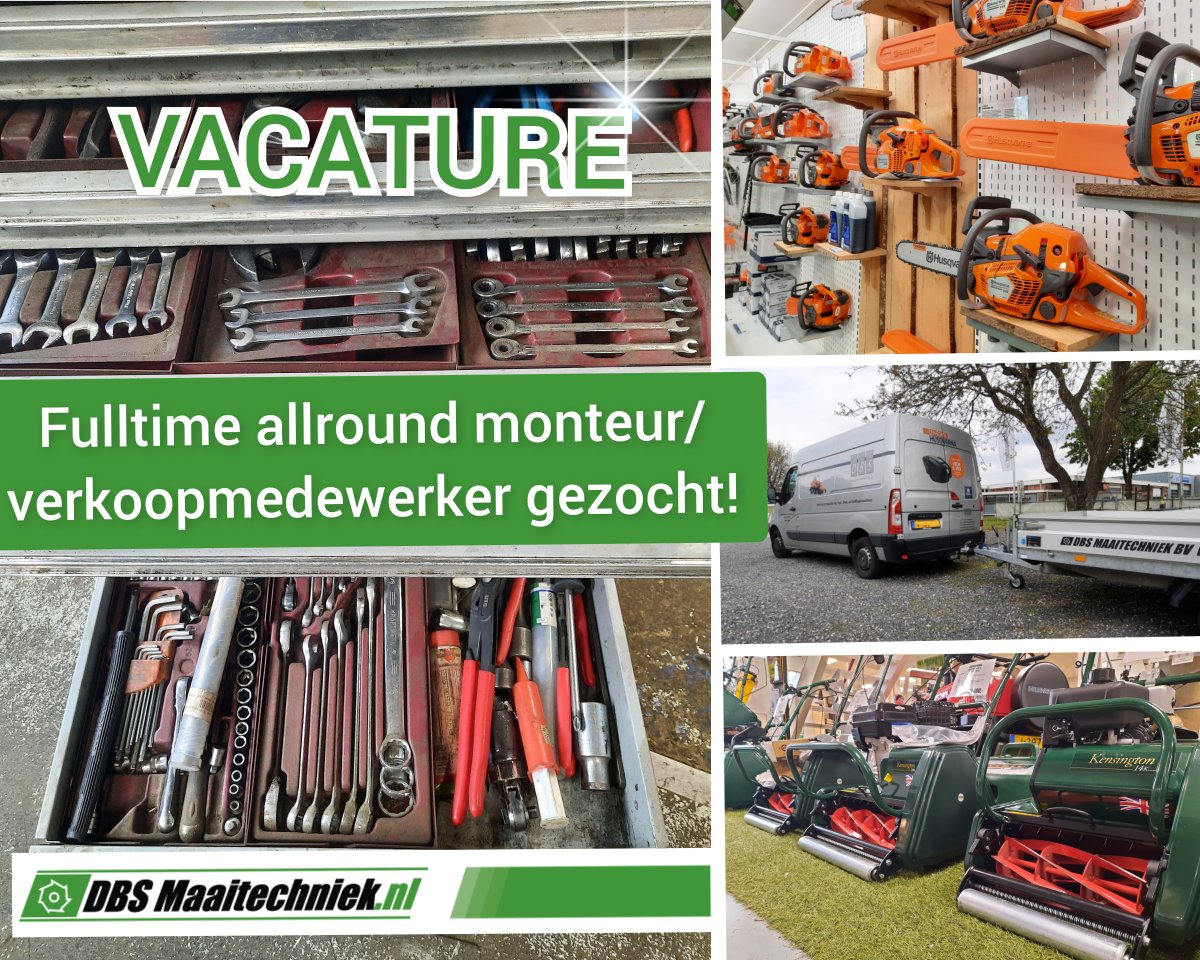 Nieuwe vacature via #deBanenSite: debanensite.nl/vacature/allro… 

Voor ons bedrijf DBS Maaitechniek in Ankeveen, de specialist in reparatie en verkoop van tuin en park machines, zijn wij op zoek naar een fulltime allround monteur/verkoopmedewerker.

Kom jij ons team versterken?