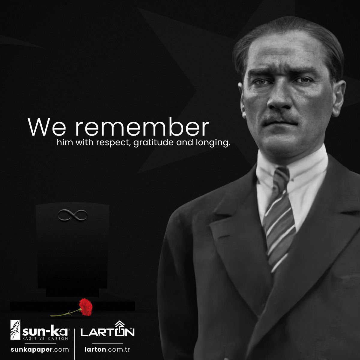 lartonpackaging's tweet photo. Our Father, we shall keep your works and ideas alive forever. We remember him with respect, gratitude and longing.
#mustafakemalatatürk #larton #sunka https://t.co/vIgaW8yzfc