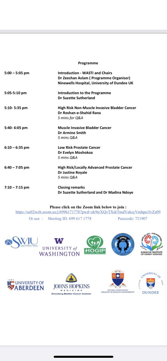 mzaslam77's tweet photo. Please join me tomorrow with chairs Dr Suzette Sutherland and Dr Medina Ndoye for an All Women Panel webinar on Pelvic Urological malignancies. Inspire, Empower and Advance !!! https://t.co/PUJQG8b9LR