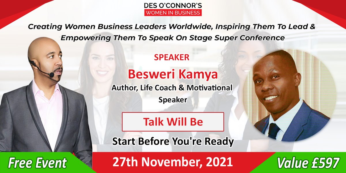 Des_OConnors's tweet photo. BOOK FREE TICKETS WORTH £597 NOW! 

Besweri Kamya who is an Author, Life Coach &amp; Motivational Speaker, will be presenting "Start Before You're Ready"
– BOOK FREE TICKETS FROM https://t.co/oAOtEQYh7a or Call 01652 641 351
#womeninbusinesss #womenentrepreneurs #womenbusinessowners https://t.co/1dFCa9oif2