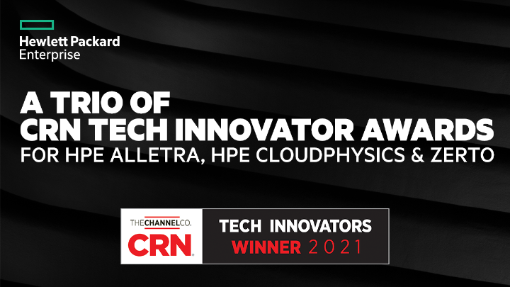 Three times a 2021 CRN Tech Innovator #HPEAlletra #HPECloudPhysics #ransomware #TechInnovator hpe.to/6013JbZYB
