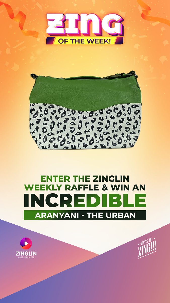 zingshorts's tweet photo. Up your style game with this week’s Zinglin raffle prize of #Aranyani Urban handbag! Participate and Win!!!

#ParticipateNow #Zinglin #Gifts #WatsUrZing #raffle #handag #style #dailybag #luck #win #PlayAndWin #trendingnow #winning #trending https://t.co/4hbNT79UFj