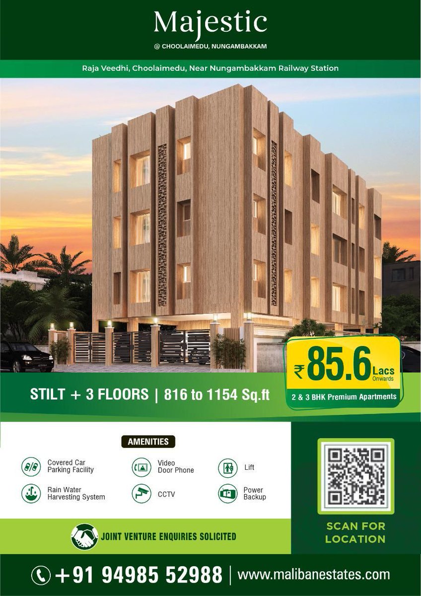 Maliban Majestic @ Choolaimedu 
#luxuryhomes #luxuryhomesales #apartments ##apartmentsforsale #luxurylife #luxuryliving #apartmentliving #chennaiapartment #2bhkflats #3bhkflats #3BHKHOMES