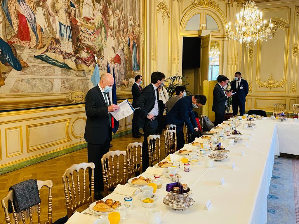 OfficialMasisi's tweet photo. Dumelang Batswana. This morning we are meeting a group of 16 representatives of French large-scale companies. The group is called @MEDEF_I, the biggest French Business network. https://t.co/zlKq1p0rqn