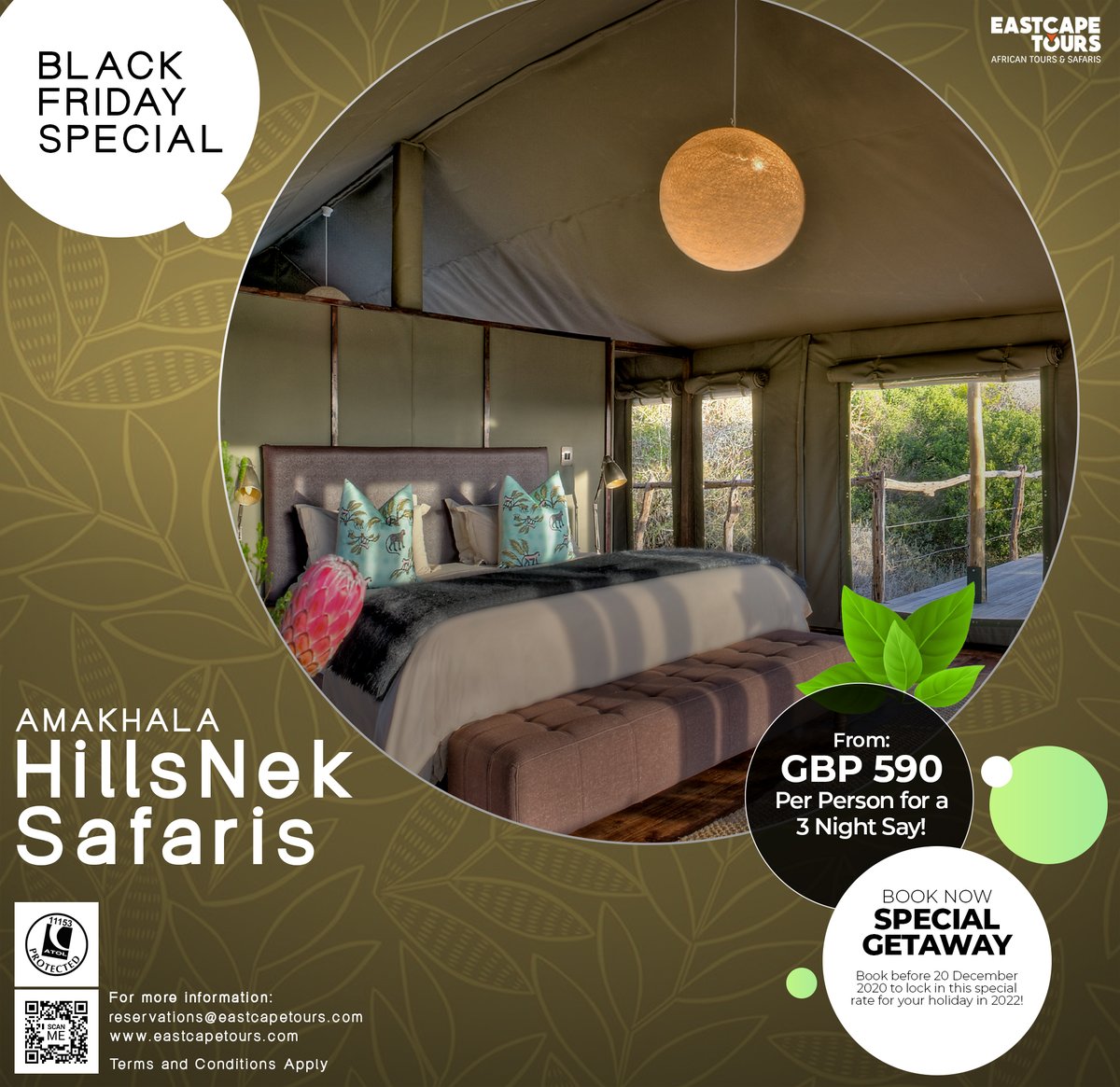Super Black Friday special
Spend 3 nights at the fantastic HillsNek Safari on
Amakhala Game Reserve.
From: £590 per person
Contact East Cape Tours today to make your booking.
Email: reservations@eastcapetours.com
Website:eastcapetours.com
#visitSA #eastcapetours