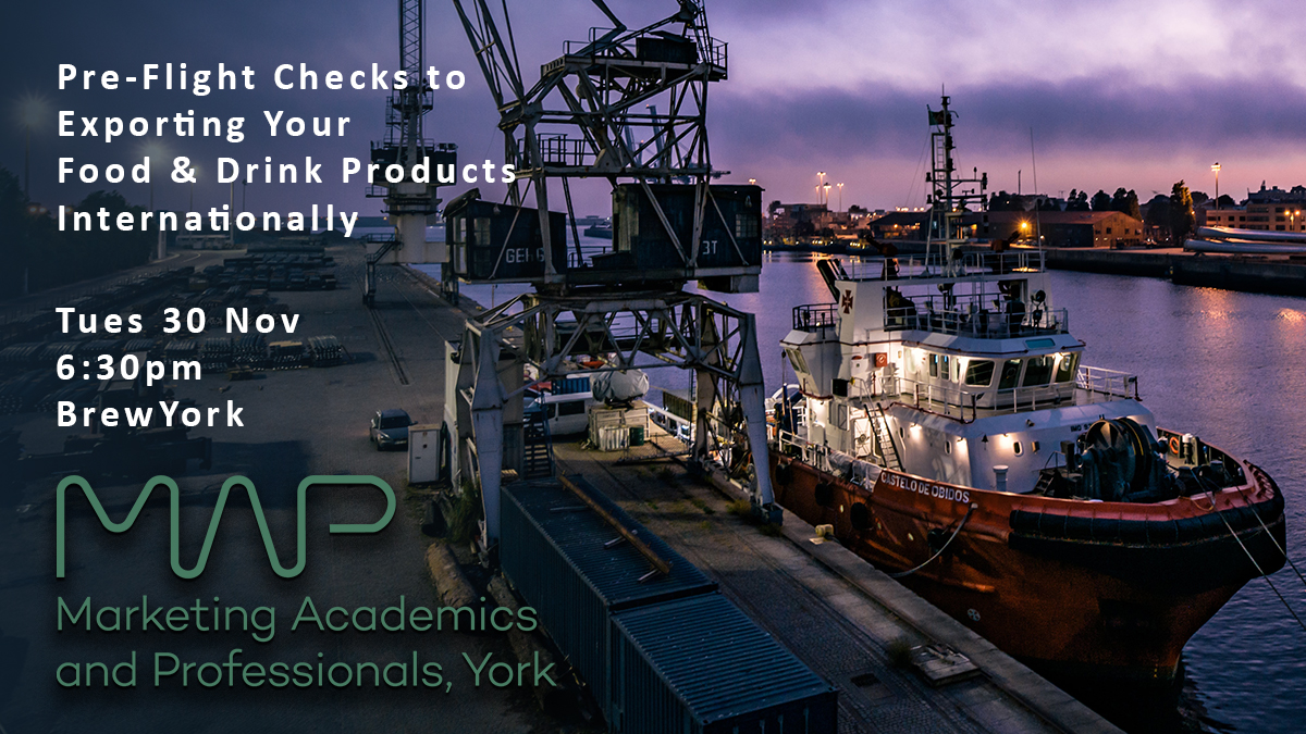 York_MAP's tweet photo. If you are a food &amp; drink producer in York &amp; North Yorkshire that is looking for practical tips on exporting successfully - then this is the event for you!

📅Tues 30 Nov | ⌚6:30pm | 📍BrewYork

🎟Book your FREE place today🎟

https://t.co/8wLz4DvQak https://t.co/9DNpCBh89h