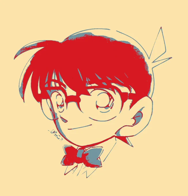 定期的に斜め顔を描いてるけど、コナンくんはやっぱり丸顔がお好みです。 