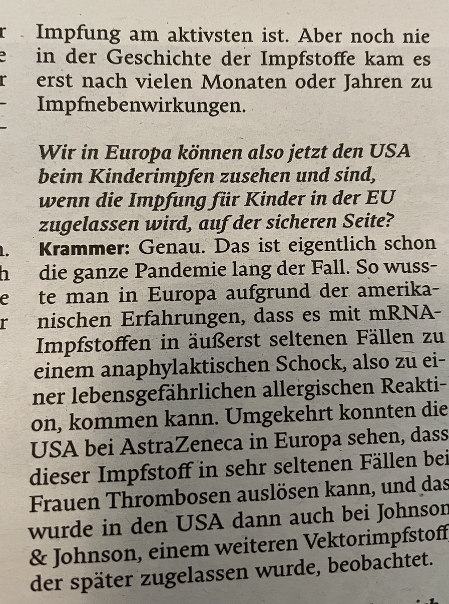 Weil die Angst vor angeblichen Langzeitfolgen der Covid-Schutzimpfung auch hier immer wieder kursiert und weil manche Eltern beim Impfen von Kindern ängstlich sind: Das sagt Impfstoffexperte Florian Krammer in aktuellen <a href="/falter_at/">@falter_at</a> dazu