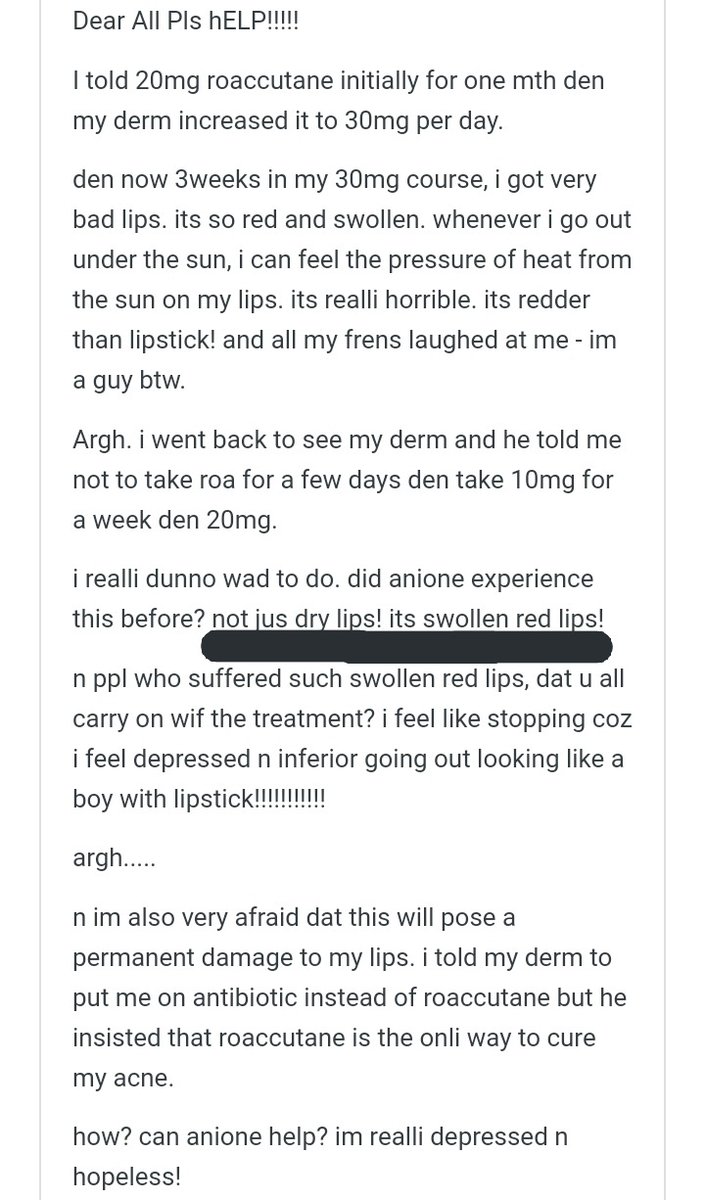 A lot of Accutane users divulged how it causes dry/chapped/cracking lips. There are actually forums online that go in depth into users considering stopping the medication because of how severe the side effect is.AH, a person on Accutane, who picks her lips- the perfect set up.