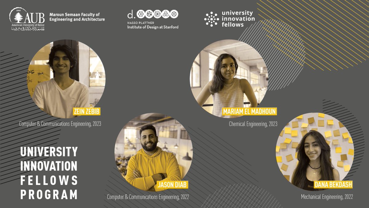 4 #MSFEA students named global @uifellows program by @stanforddschool bit.ly/uif-2021 

Congrats!🎉

@AUB_Lebanon 
#AUB #uifellows #AUBProud #engineers #innovation #entrepreneurship