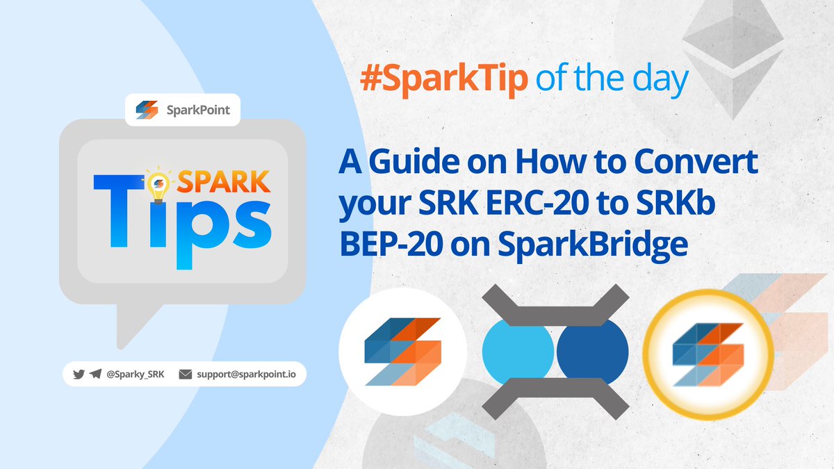 sparkpointio's tweet image. Do you wish to bridge your SRK-ERC20 to SRK-BEP20? Perfect!โจ Because here's a brief guide that you need to follow when converting via #SparkBridge. ๐
Don't forget to take some notes. ๐
#SparkTips #SparkPoint #DeFi #BUIDL