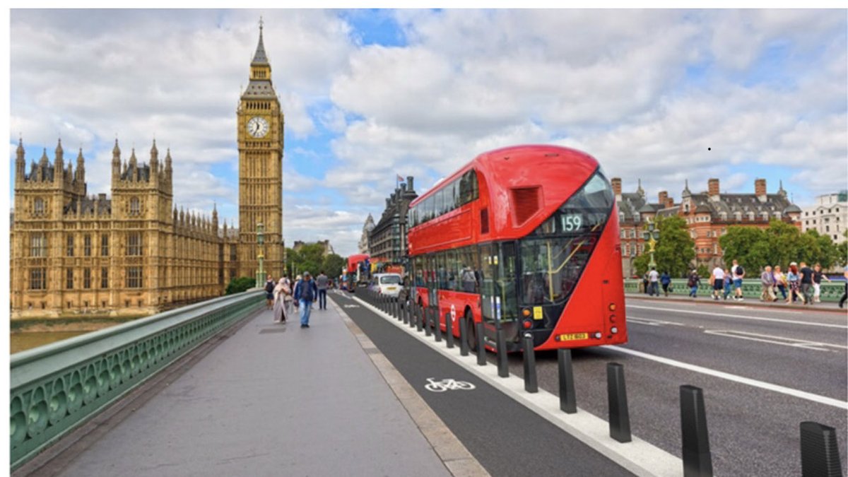 Work to start on Monday to build new segregated cycle lanes on either side of Westminster bridge, replacing the temporary measures in place since the 2017 terror attack, announces ⁦<a href="/TfL/">TfL</a>⁩