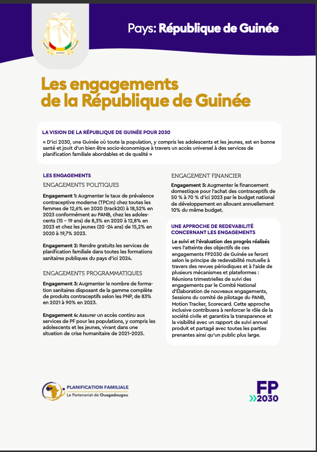 L'un des #Engagements politiques de la #Guinee est d'augmenter le taux de prévalence contraceptive moderne chez toutes les femmes. Nos chaleureux remerciements au Ministre de la Santé de la Guinée, Dr Mamadou P. Diallo, d’avoir présidé le lancement des #Engagements #FP2030.