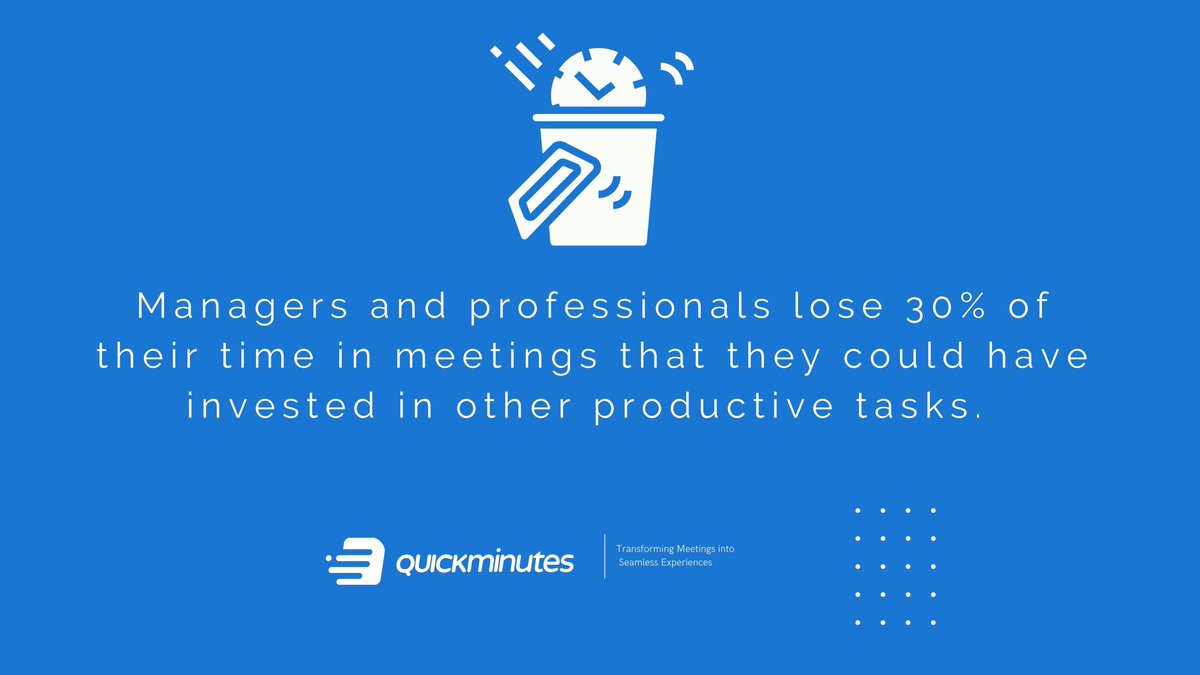 quick_minutes's tweet photo. Ineffective meetings cost professionals 31 hours each month, which equals 4 working days. #SaveTime #TryQuickMinutes https://t.co/X7qS1Bq3bS