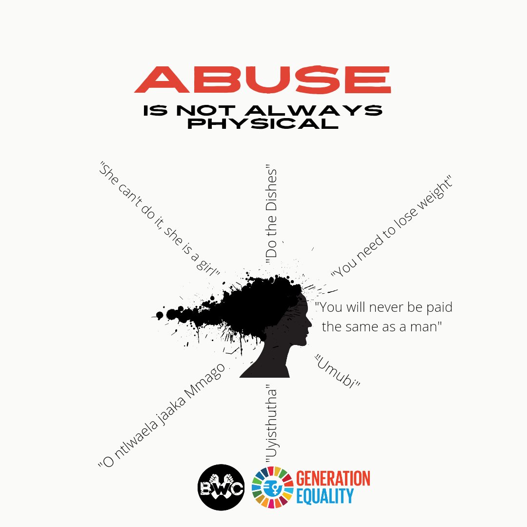 BWC_ingwe's tweet photo. [Thread] The action coalition on Gender Based Violence highlights that women and girls experience violence in private and public space.

#ActForEqual #EndGBV #IamGenerationEquality #GenerationEquality #IamBWC https://t.co/EaodM0ia4B