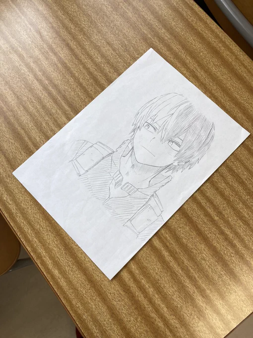 学校で轟くん描いたっ
 #僕のヒーローアカデミア 