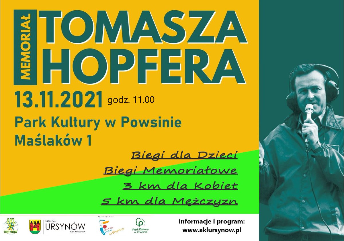 parkpowsin's tweet photo. 13 listopada zapraszamy na Memoriał Tomasza Hopfera🏃🏃‍♀️ w Park Kultury w Powsinie.
Zapisy jeszcze trwają👇
https://t.co/5zfuehxLHg https://t.co/f0reoEtVw0