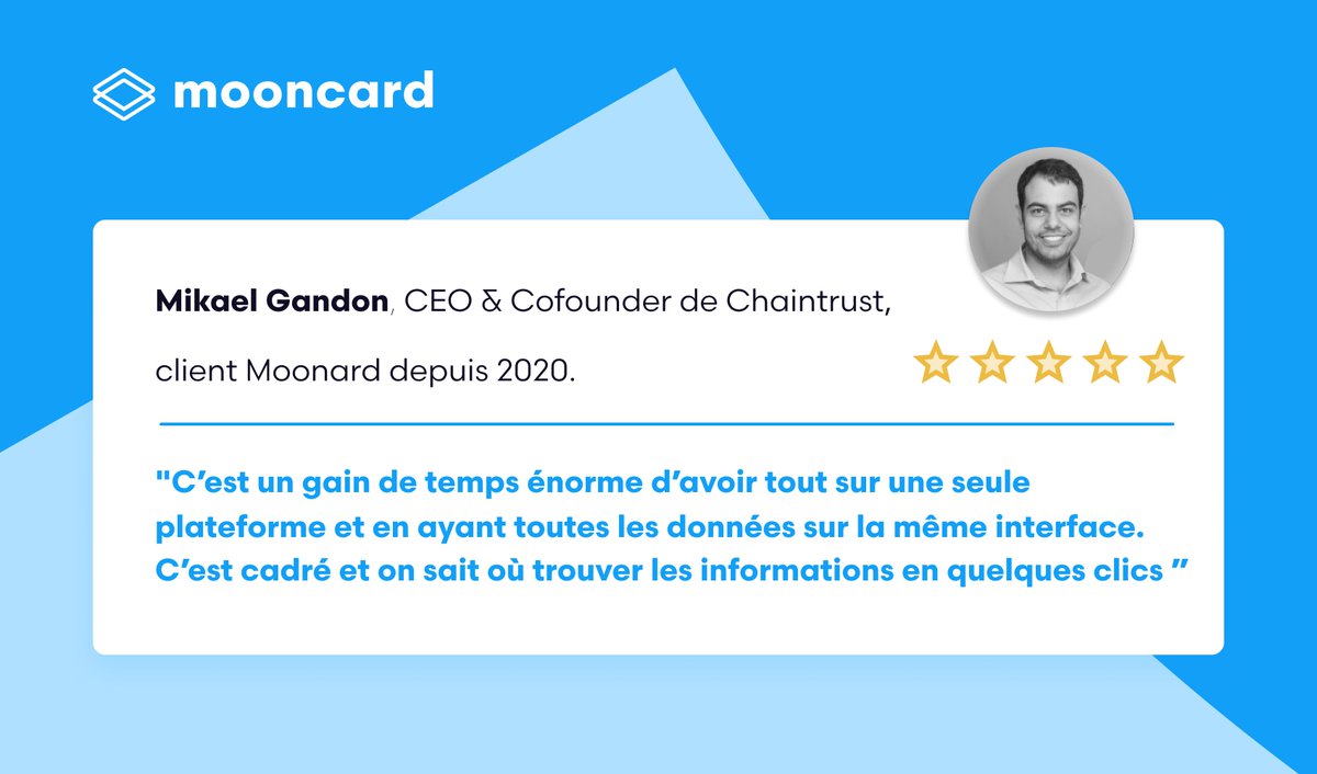 👦Mikael Gandon, CEO &amp; Cofounder de Chaintrust nous en dit plus sur son d'expérience avec Mooncard. 
RDV ici ➡️ hubs.ly/H0-Mzcw0

👦Mikael Gandon, CEO &amp; Cofounder of Chaintrust shares with us his experience with Mooncard. 
Click here ➡️ hubs.ly/H0-Mzcw0