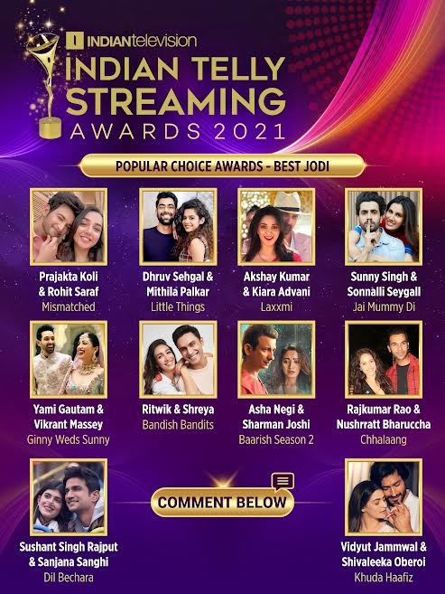 tellychakkar's tweet photo. Comment below! Who is your Best Jodi for The Indian Telly Streaming Awards 2021.
Voting Link - https://t.co/PrlBIOVp7J
#TellyStreamingAwards2021 #TSA #ActorMale #bestactor #actor #awards https://t.co/ykhFcZYOq4