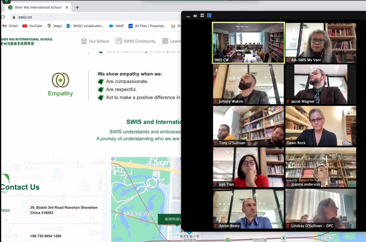 We are sharing perspectives and updates with our CIS/WASC PEV visitors on Zoom about #SWIS. Grateful for our <a href="/SWISRocs/">Shen Wai International School</a> staff in supporting our school development and growth. <a href="/silkjay/">Silky Vyas (she/her)</a> <a href="/rajisiva21/">Raji Siva</a> <a href="/Chloe4Learning/">Chloe Hill</a> <a href="/clpayne90/">Chris Payne</a> <a href="/Mixolydian_kiwi/">Frithaj</a>