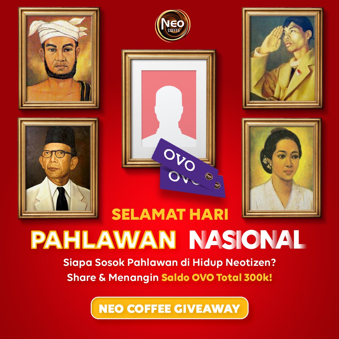 Pahlawan bisa jadi orang di sekitar kita jg, lho. Kuy, ceritain pahlawan di hidup lo &amp; menangin saldo OVO <a href="/100K/">100k</a> buat 3 Neotizens!

1. Follow All Sosmed Neo Coffee (IG,FB,YT,Twitter)
2. Jawab di bawah, dgn hashtag #IniMauGue &amp; mention 3 temen
3. Periode 10-12 Nov’21

#IniMauGue