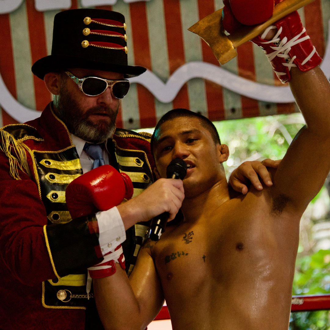 FullMetalDojo's tweet photo. Rockie Bactol is coming out late like his fu*king party and beat the shit out of Bryson Dean Collins in Batshit Boxing.

Fight Circus Vol.3 - Hold My Beer's RING-MASTERS CUT is premiering soon on Patreon - https://t.co/qRhb8pylQY

#BatshitBoxing #FightCircus #HoldMyBeer #FMD #FC3 https://t.co/CLh82WpX5J