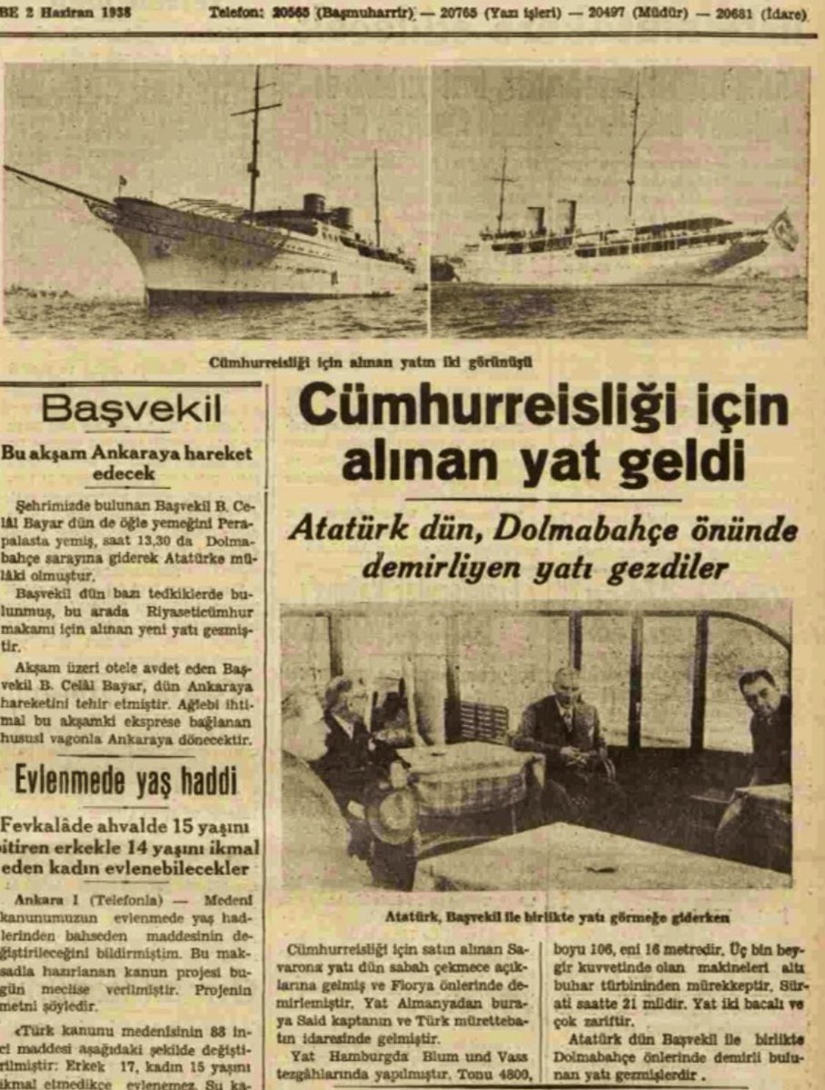 avni4134's tweet photo. @jeandpardaillan 19 Nisan 1938’de Kırşehir’de büyük bir deprem oldu, halk sersefil ölü sayısı belli değil.
1 Haziran 1938'de Türkiye 23 senede geri ödemek suretiyle İngiltere'den 16 Milyon Sterlin borç aldı.
Ve sadece bir gün sonra
2 Haziran 1938'de  Savarona Yatı alındı. https://t.co/UJDxBFawFB