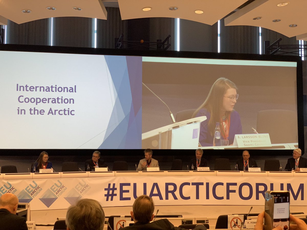 SaamiCouncil's tweet photo. ”The way that the Arctic could actually benefit from the current interest would be if it generates respect for a rights-based approach through an Indigenous Peoples’ perspective to the challenges we are up against.” 

Åsa Larsson-Blind, @SaamiCouncil at the #EUArcticForum 2021 https://t.co/78X7syl9G8