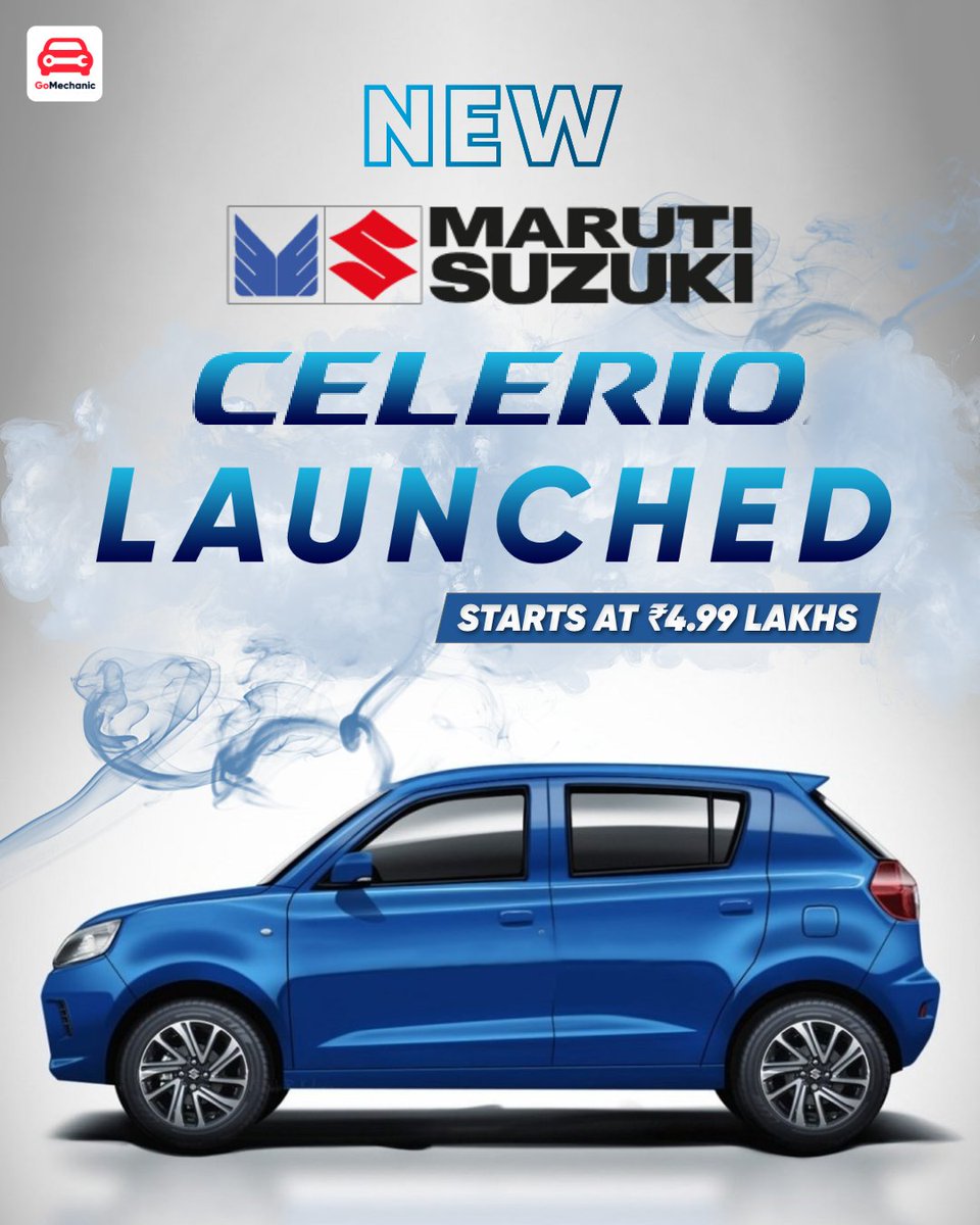 GoMechanic_Blog's tweet photo. Maruti Suzuki has finally launched the second generation of Celerio ranging from ₹4.99-6.94 lakhs (ex-showroom). More on #TheGoMechanicBlog
https://t.co/1YNw8muFHY
#AllNewCelerio #marutisuzki #Celerio #2021MarutiCelerio #AutoNews #CarLaunch https://t.co/AU0tBFvLmj