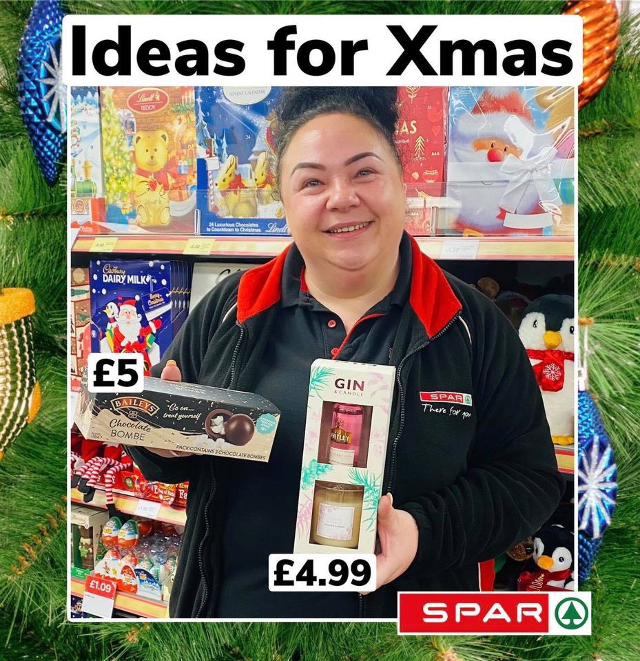 spar_ossy's tweet photo. 🎁Ideas for Christmas!🎁
We have some fantastic Christmas gift ideas at amazing prices in store! 😲😲
Be like our very own Claire and take advantage of these fabulous deals!!💁🏻♀️🎁
*Products subject to availability*
#sparossyspecials
#sparossy
#spar
#oswaldtwistle
#spardsap https://t.co/S39wv4CGGP