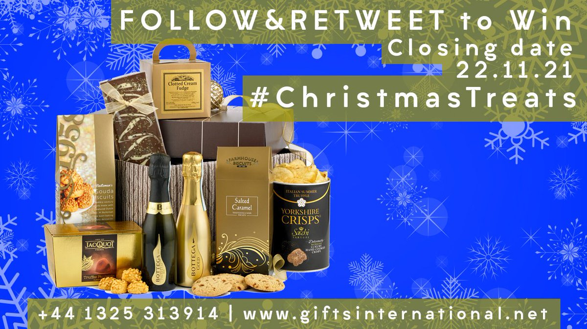 For #Christmas2021 we are doing a fab #Giveaway 😍FOLLOW &amp; RT to be in with a chance to #win Ends midnight 22nd November 2021. Over 18's and UK only, T&amp;C's apply 👉giftsinternational.net/products/chris… #MakingMemories #ChristmasTreats #Christmasgifts 🎅🍾