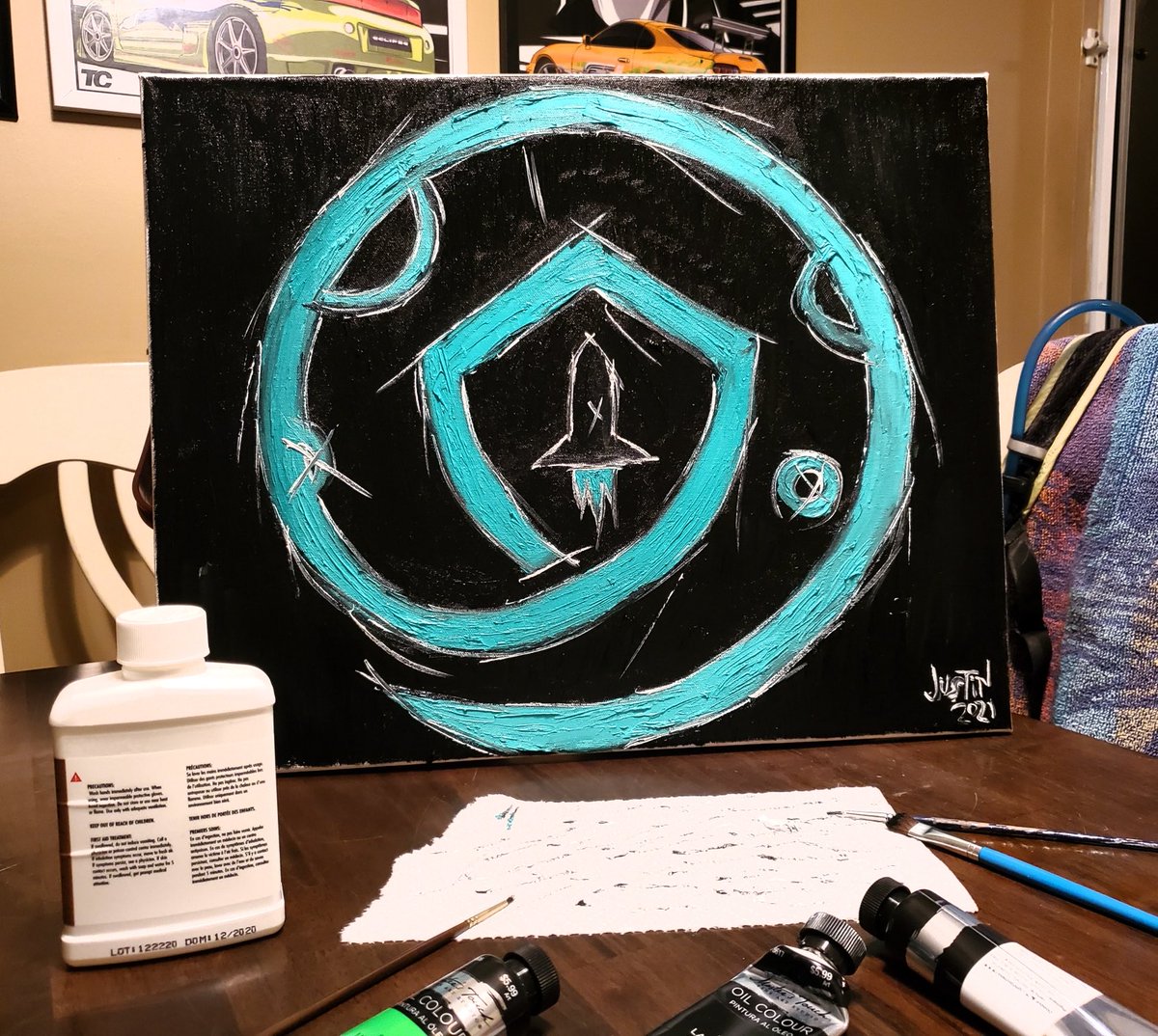 jsmoothie13's tweet photo. I wanted to wait until it was in my hands. Given my daughter would not stop until she touched it, my boss is on #HODL for me while it dries. :) #SAFEMOONARMY #SAFEMOONFAMILY #SAFEMOON #SAFEMOONART https://t.co/s0M8ZrcVQQ