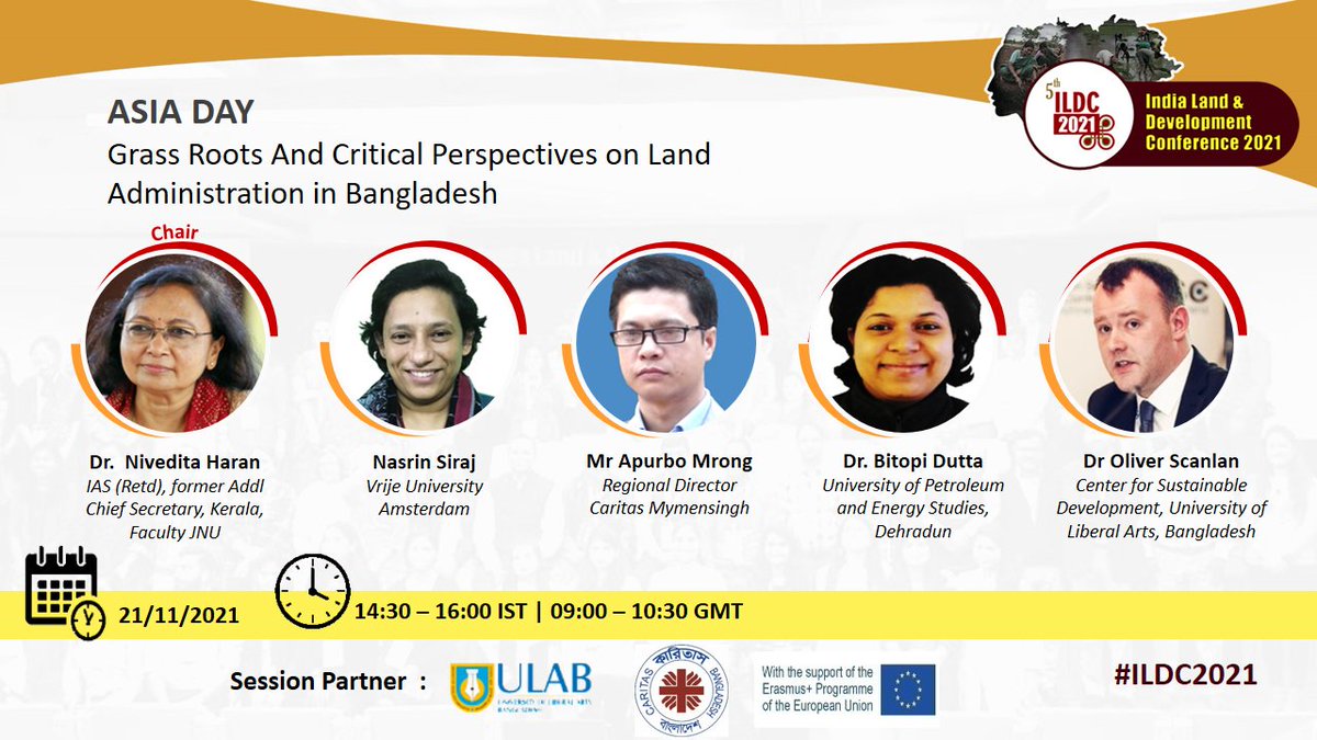 IndiaLandConf's tweet photo. #Asiaday at #ILDC2021 brings in experiences from #Bangladesh on grassroots and critical perspectives in #land #administration. The session will reflect on the value of “counter-mapping” initiatives in enabling marginalized groups to more effectively advocate for their #landrights https://t.co/zzfxb9iPjS