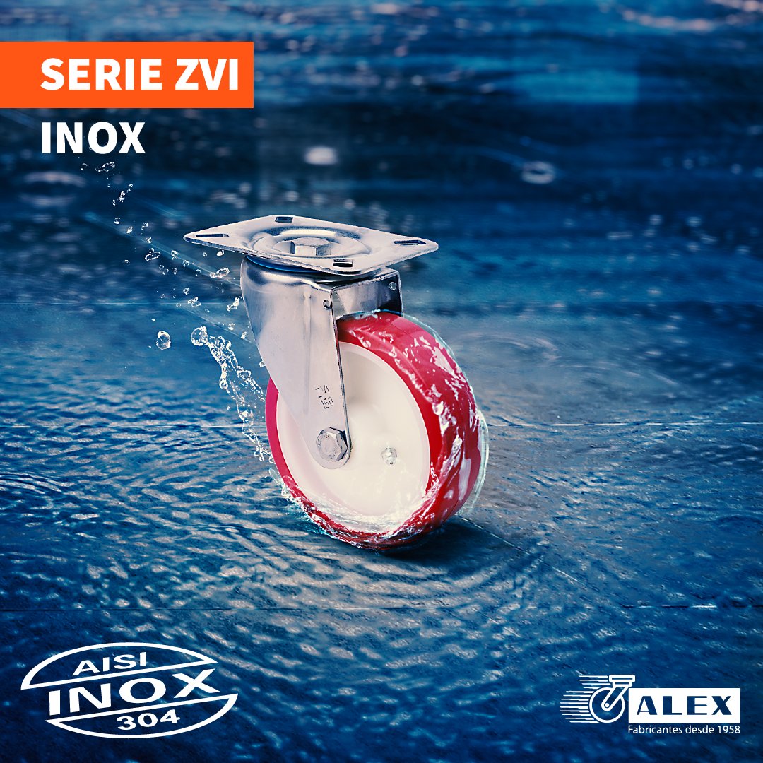 ruedasalexspain's tweet photo. 💦 ¿Necesitas una solución de movilidad resistente a situaciones climáticas adversas? Te aconsejamos la Serie ZVI INOX:

🏋️ Capacidad de carga de 40 a 600 kg
⭕ Apta para ruedas de 60 a 200 mm
🔄 Cabezal giratorio con doble hilera de bolas
💧 Resistente a humedad y salinidad https://t.co/lxdB16jwTF