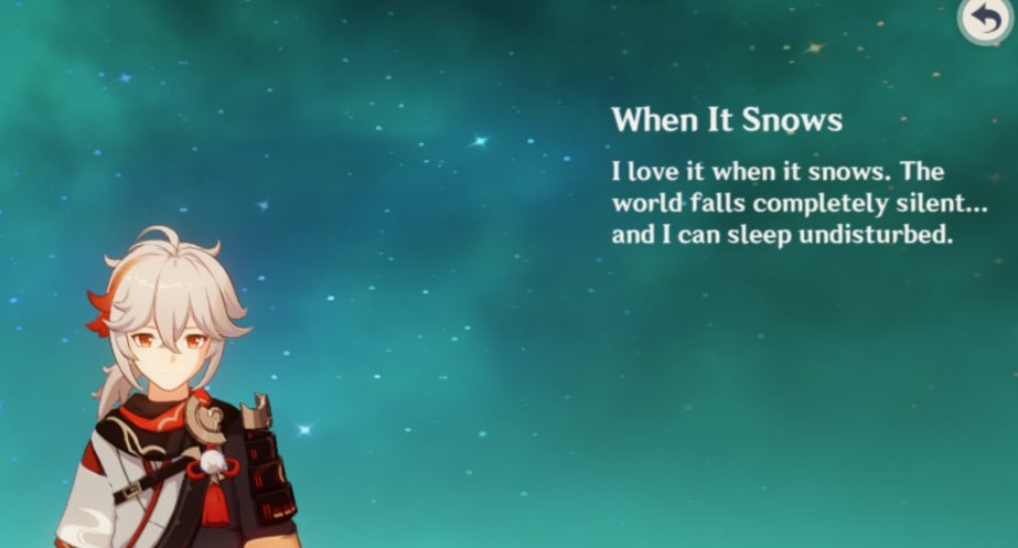 Kazuha... you can sleep when it's snowing? XD

#原神 