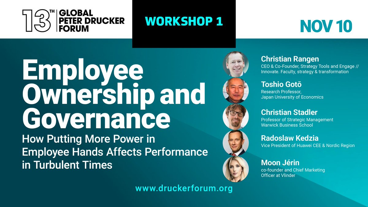 GDruckerForum's tweet photo. Workshop 1 at #DruckerForum powered by @Huawei
 &amp; @HuaweiEUNews

opening statements now:@ChrisRangen, Toshio Gotõ, @EnduringSuccess, @rkedzia, @jerinfm

Corporate governance affects business #growth.
Employees nowadays want ownership; critical situations like pandemic prove that https://t.co/mwl3sR3al9