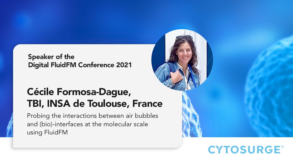 cytosurge's tweet photo. 📢Today, we are delighted to spotlight @CecileFormosa -Dague as #speaker of the Digital #FluidFMConference.
In her talk, she will present a newly developed method to probe more accurately the interactions between bubbles and (bio)-interfaces using FluidFM.
https://t.co/OLfxmroR7R https://t.co/a9jnBkH40M